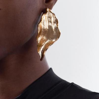 New  Zinc Alloy Earrings Retro Personality Irregular Smooth Geometric Earrings