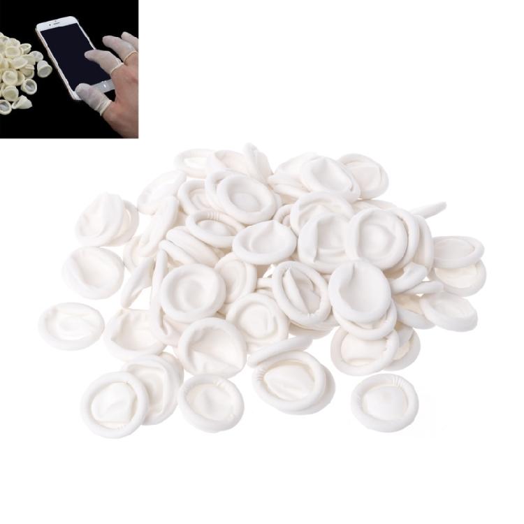 Pack Of 100 Latex Finger Cots Flexibility and Antislip Finger Protective Finger Sleeves For Precise Jewelry Handling