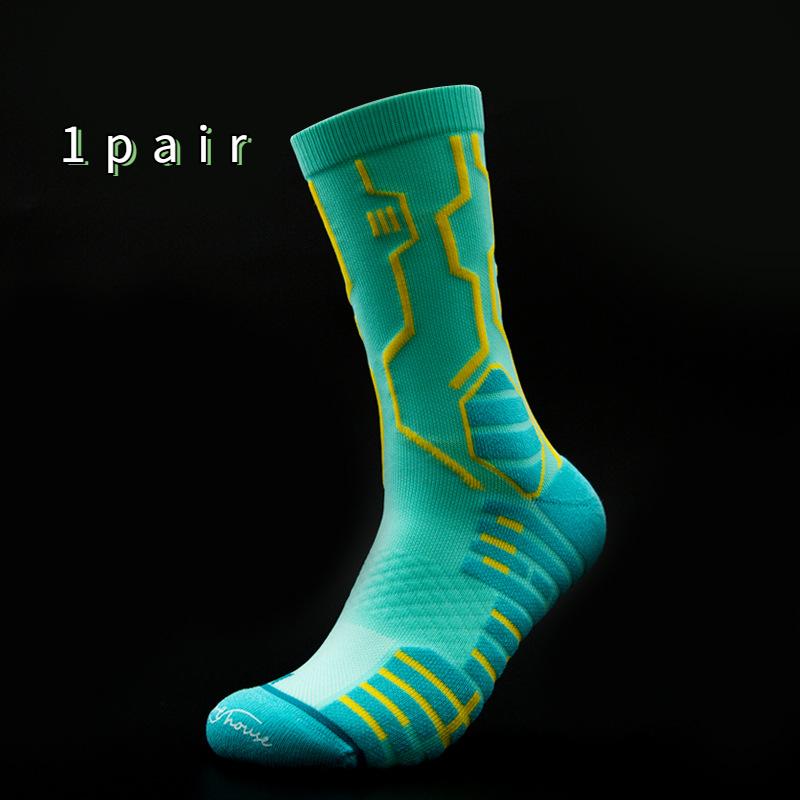 

Мужские нескользящие баскетбольные носки с утолщенной махровой подошвой, размеры 39–44, впитывающие пот One-size небесно-голубой