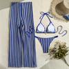Women's Split Bikini Swimsuit Sports Swimsuit Three-piece Set