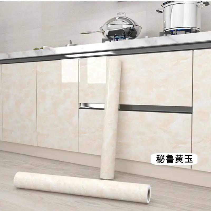 80cm Self-adhesive Kitchen Cabinets Wallpaper Rolls for Walls PVC Waterproof Marble Wall Stickers Vinyl Contact Paper Home Decor