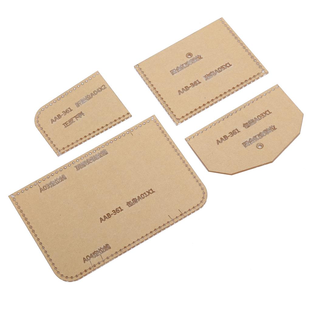 4Pcs Acrylic Wallet Template DIY Leather Craft Zipper Coin Purse Card Bag Making Tools