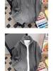 Men's Thick Knit Zipper Sweater - Solid Color, Half-High Collar, Autumn/Winter Pullover, Loose Fit Floral Thread Design