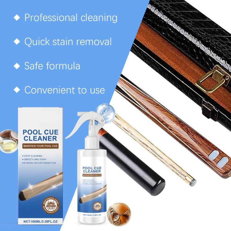 Billiards Cue Cleaner Shaft Conditioner Powerful Stain Removal Sprays Wood Pool Cue Polish Sprays Cleaning Agent