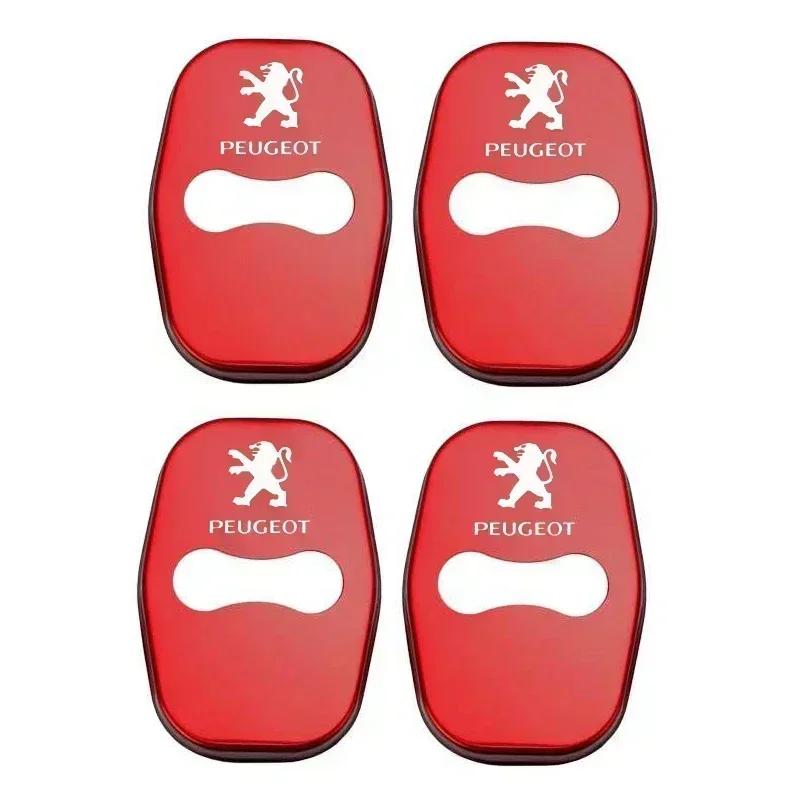 4pcs Car Door Lock Cover Protection Stickers Styling for Peugeot b 301 308 308S 408 508 508L 2008 3008 4008 5008 207CC 308CC
