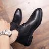 Men's British Style Pointed Toe Leather Chelsea Boots - Korean Design, Formal & Casual, Large Sizes Available