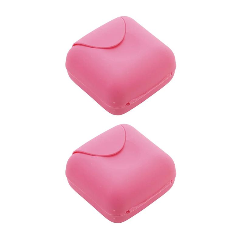 S/L Sizes Portable Travel Soap Box Bathroom Home Plastic Soap Holder Soap-Boxes with Cover Candy Color BXFZH02