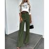 Crop Cropped Top Wide-Leg Pant Suit Crop-Top Short Top Loose Pants Two-piece Set