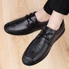 Men's Shoes Men's Lace-up Business Leather Shoes Men's First Layer Cowhide Trend Casual Shoes Foreign Trade Breathable Driving Shoes Men