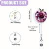 Elegant Flower Apple Badge Clip - 2D Acrylic ID Card Holder for Nurses, Teachers, and Office Staff.