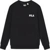 Fila Original Loose Comfortable Knit Crew Neck Sweatshirt Simple Fashion Long Pants Casual Sports Suit F11M439211F-BK+F11M439606F-BK