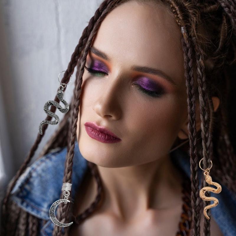 173Pieces Hair Coil Dreadlocks Beads Metal Hair Cuffs Hair Jewelry Rings Clips for Braids Accessories Gold and Silver