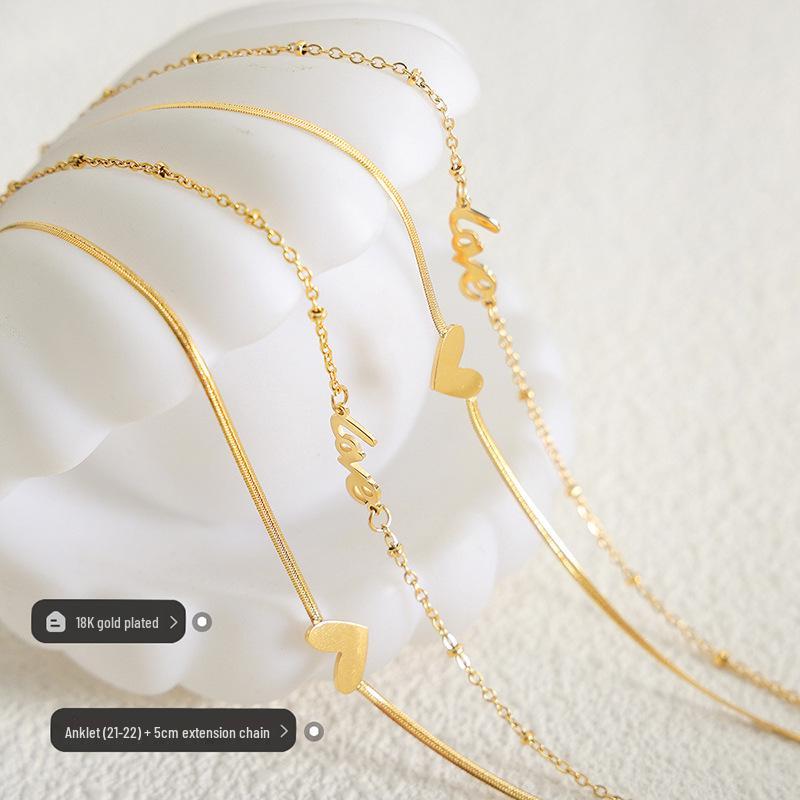 18K Gold-Plated Non-Fading Fashion Anklet for Women: Cool Style Light Luxury Summer Jewelry