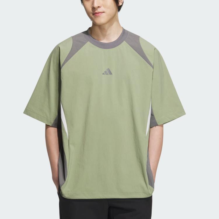 Adidas Fustl Woven Sports Casual Fashion Versatile Short Sleeve T-Shirt Men Tops Tent-Green JI6632