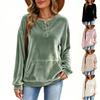 Women's Color Velvet Long Sleeve Sweatshirt Comfortable Casual Pullover for Everyday Wear