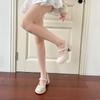 Small Leather Shoes Single Shoes Spring and Autumn New Sweet White Waterproof Table Thick High Heel Mary Jane Shoes Women