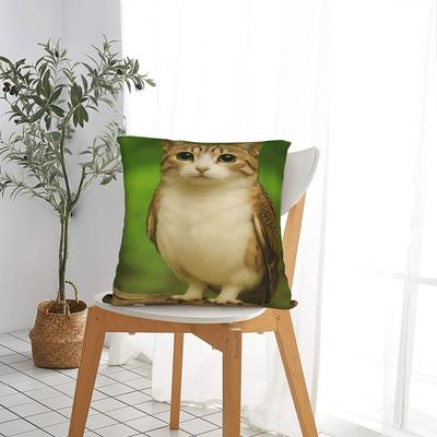 Internet Famous Meowl Cat Owl Meme Pillow Case  Print Pillow Cover For Couch Sofa Bedroom Morden Pillowcases