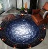Pool Themed Round Area Mat Non-Slip Floor Mat Entryway Bedroom Living Room Coffee Table Rug