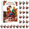 Christmas Chicken Advent Calendar 24-Day Countdown Box with Easy-Open Windows Multifunctional Holiday Decoration