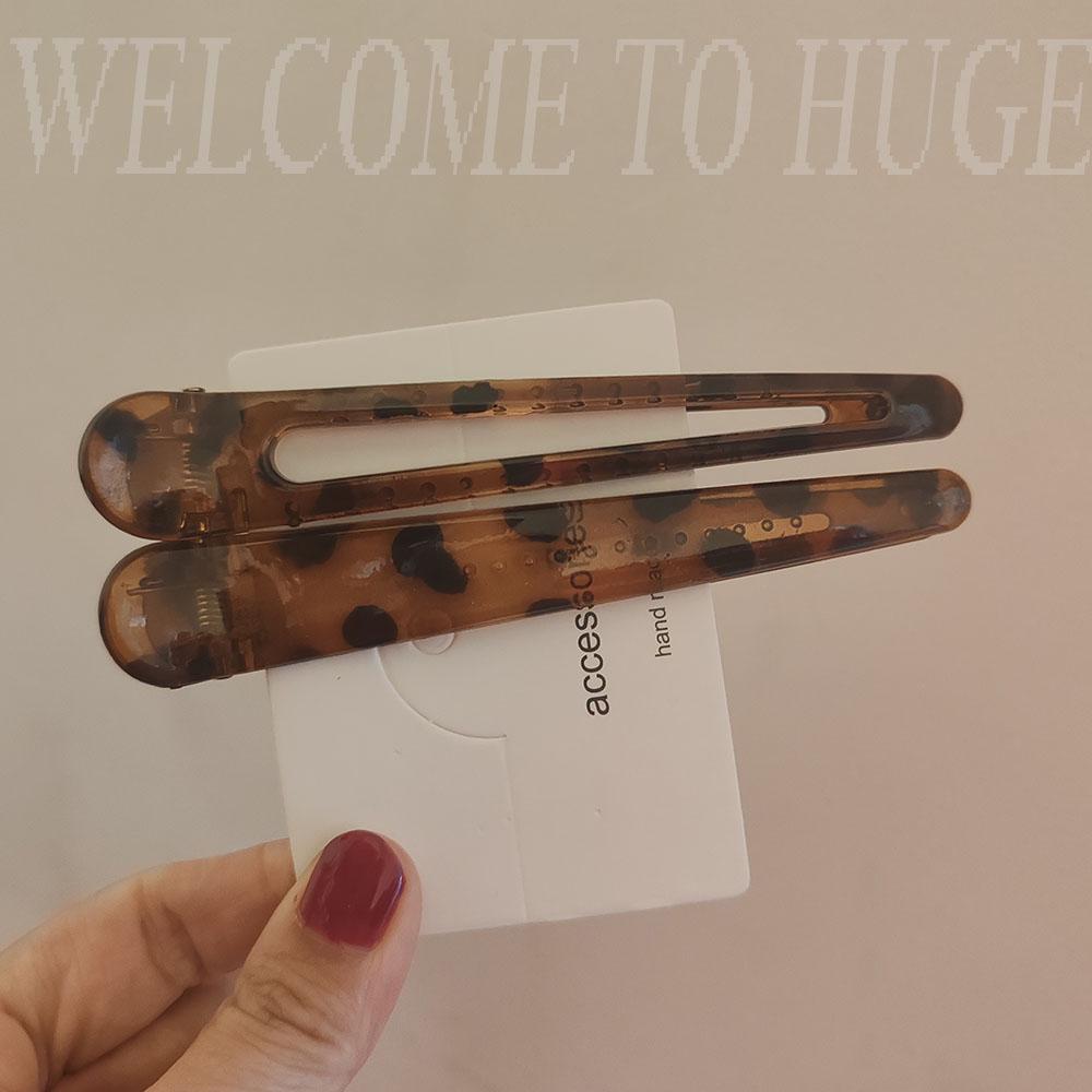 2pc Fashion European and American Leopard Big Hair Side Clips Hairpin Vintage Hairgrip for Girls Women Korean Hair Accessories