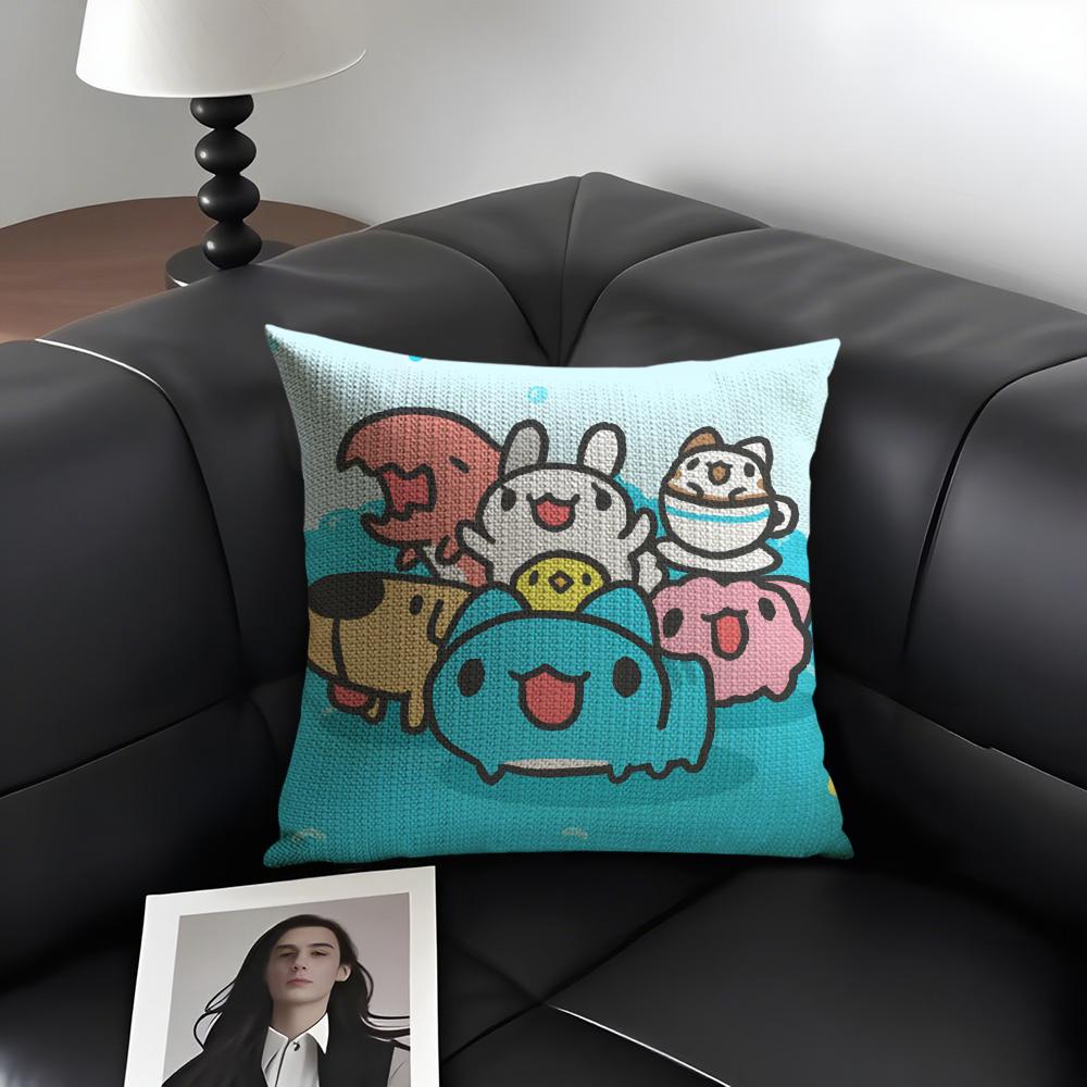 

BBugcat CapooS Cute Cushion Cover Natural Linen Organic Fabric DoubleSided Printing Sofa Home Decor Gift Pillow Case 30x30cm