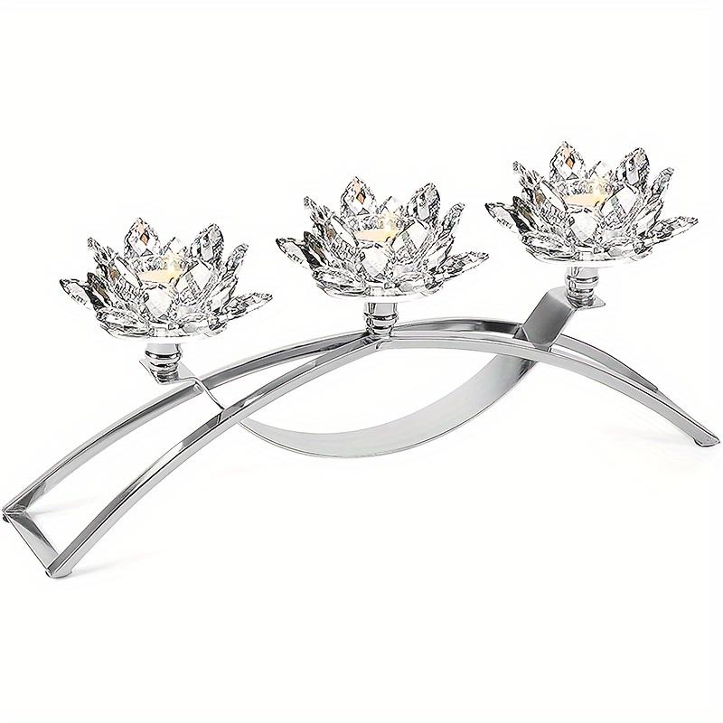 

Подсвечник из хрусталя с тремя ручками, подсвечник в форме золотой арки для чайных свечей, свадьба, ужин, вечеринка, годовщина, Рождество, Хэллоуин, украшение серебряный