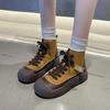 Fashion Spring Autumn New Women's Sport Shoes Fashion Tide Ankle Boots Retro Round Toe Lace Up Comfort Thick Sole Sneaker Botas De Mujer