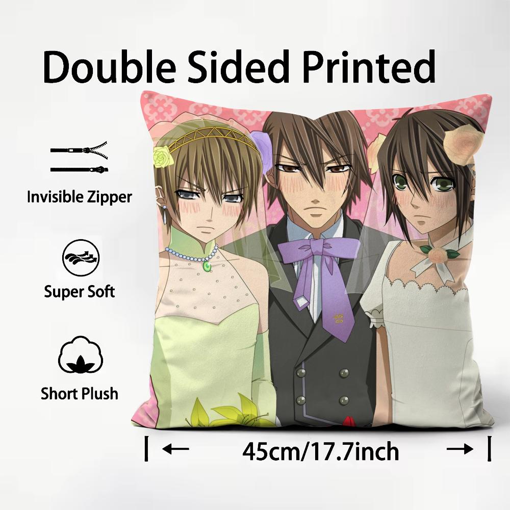 Anime Junjou Romantica Cushion Cover Pattern Printed Pillowcase for Living Room Sofa Cushion Cover & Bedroom Decor