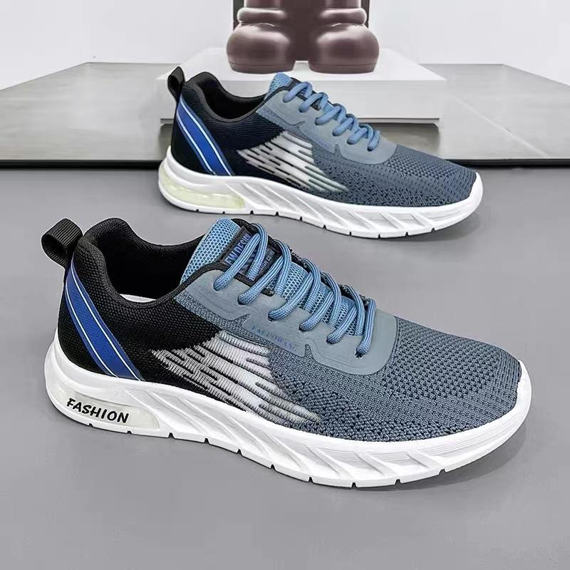 

Мужская летняя дышащая обувь из тонкой сетки, новые летающие кроссовки из тканой сетки, универсальная мужская повседневная модная обувь 44
