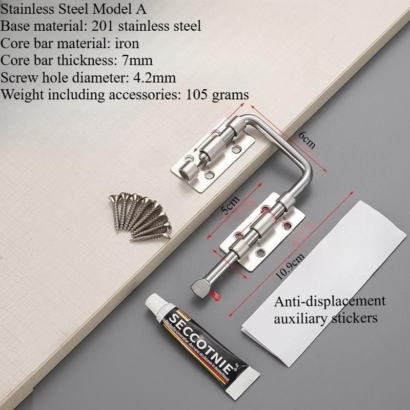 1SET nicht-stanzender Riegel Türriegel 90 Grad Türschnalle Schiebetürriegel Diebstahlsicherungsschloss Schiebetürschloss Zinklegierungsschnalle