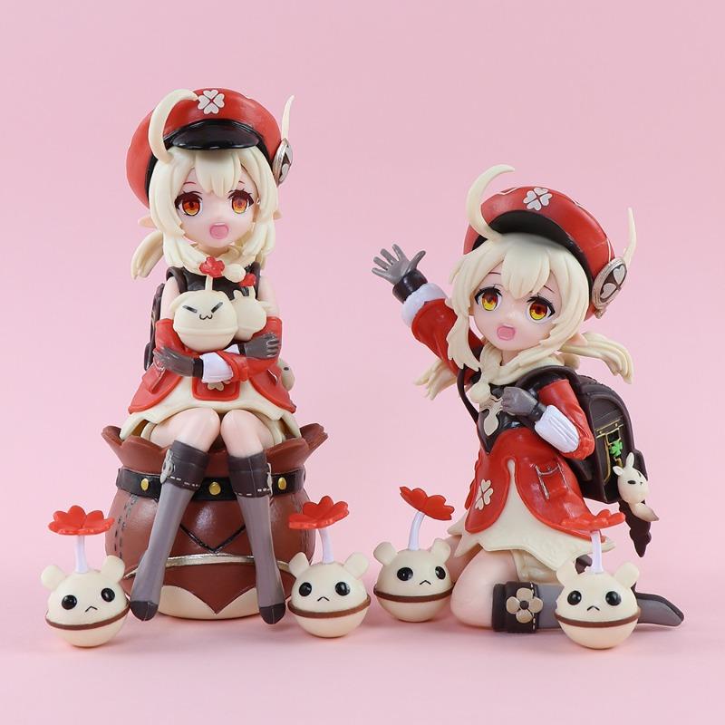 13cm Game Genshin Impact Klee Anime Figure Scale Model Desktop Ornament Collection Doll Toy Birthday Gifts