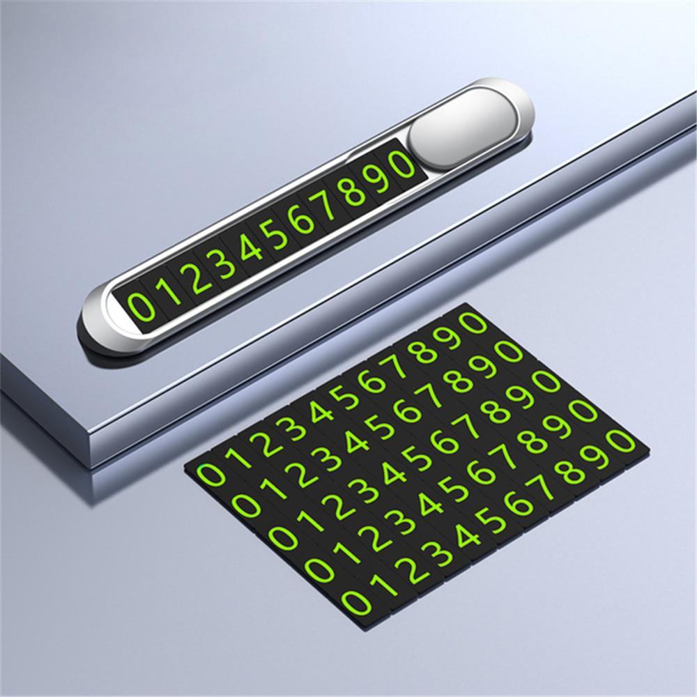 1PC Car Temporary Parking Card Phone Number Plate Auto Luminous Parking License Numbers Can Be Hidden Car Accessories Interior