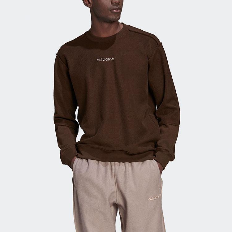 Adidas Originals Trefoil Sport Crew Neck Sweatshirt Men Tops Brown HP0437