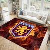 Aston Villa Football Design Crystal Velvet Carpet Cozy Non?Slip Printed Rug For Bedroom Living Room Entrance