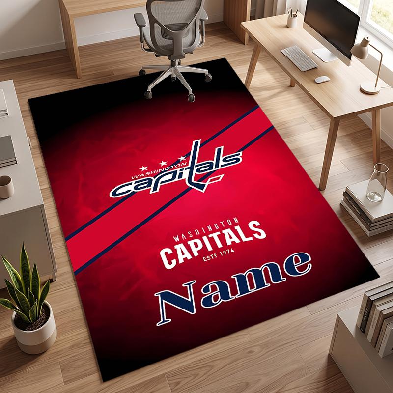 Washington Capitals (1) Personalized name Office Carpet Stylish Decor for Living Room Bedroom Kitchen