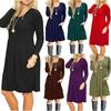 Women's Casual Swing T Shirt Dress Long Sleeve Pocket Loose Tunic For Effortless Style