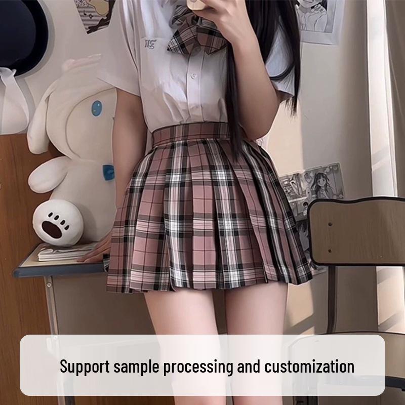 

White Peach Women s Summer Slimming Academy Plaid Pleated Short Skirt S