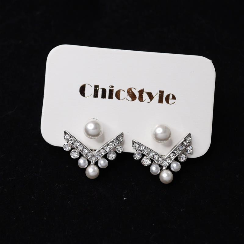 Damen Ohrringe Perlen- und Diamantohrringe Vor und Nach dem Hängen Federn Temperament Sanfte Vielseitige Ohrringe Weibliche Senden Freundinnen