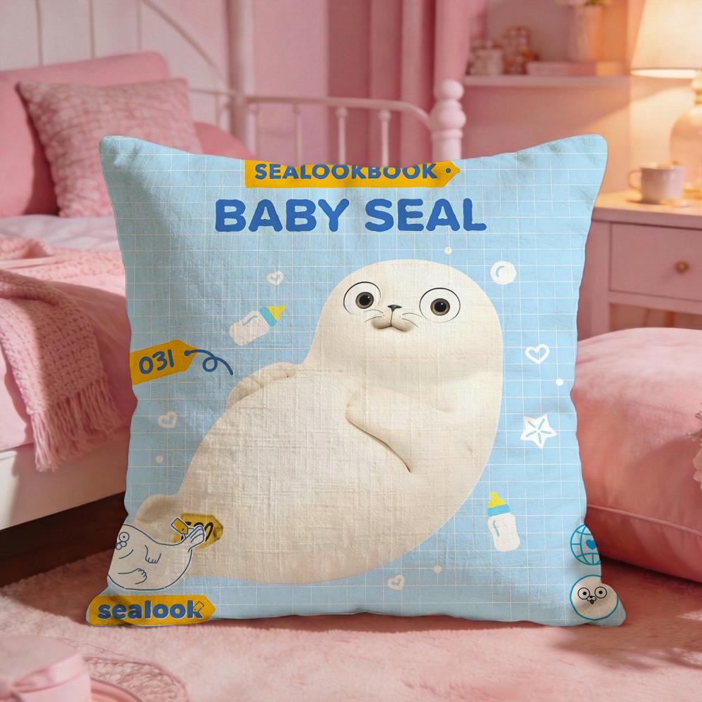 SSEALOOKs Cute Anime Cushion Cover Premium Comfort Reversible Pillow Cove Two In One Design For Any Room  Car Interior