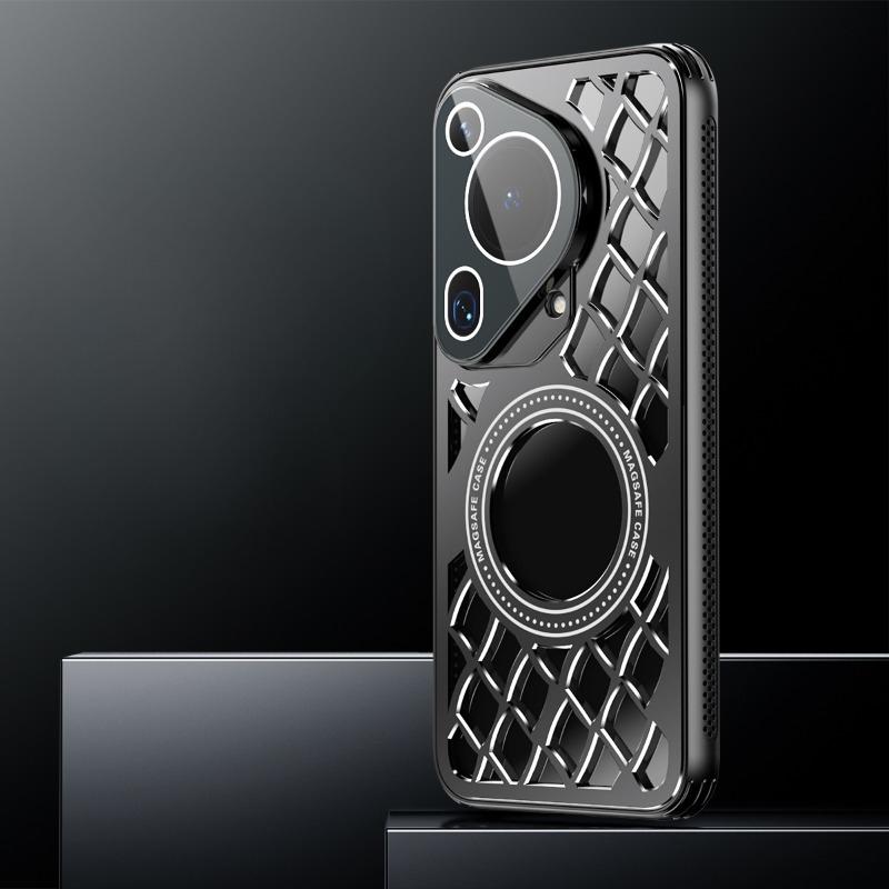 

Для Magsafe Чехол из алюминиевого сплава с теплоотводом и защитой от ударов для HUAWEI Pura 70Ultra 70 Pro Защита объектива Магнитная беспроводная зарядка Бампер Huawei Pura 70 Pro чёрный