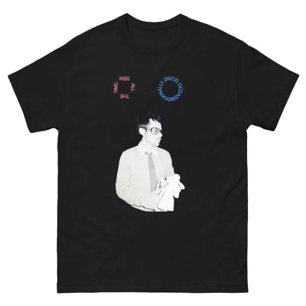 Y2k Vintage Tops Kiss All The Time Disco Occasionally Harry Styles 2026 Album Cotton T Shirt Summer ONeck Print T Shirt Unisex