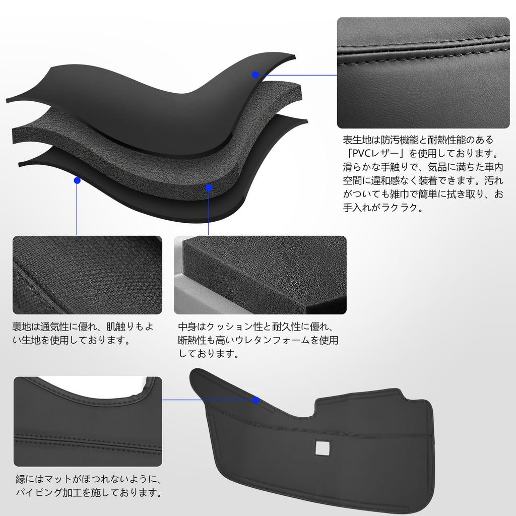 TELLIKA Every Wagon Engine Deck Front and Rear Seat Floor Covers for the Every Wagon Engine Scratch and Stain Black PVC Interior Set of 4 Cover,