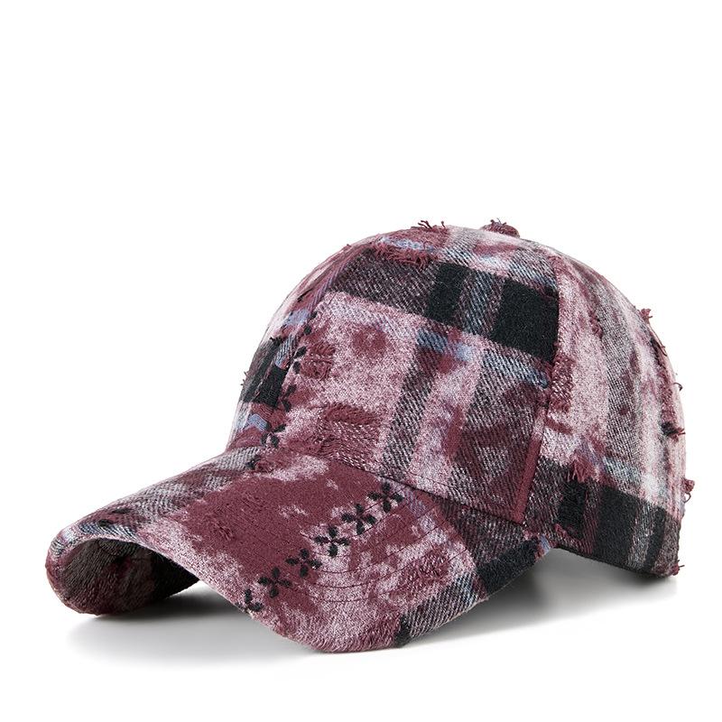 Spring and Autumn New Plaid Suede Baseball Cap Middle Old Ladies Retro Cap Winter Premium Sense