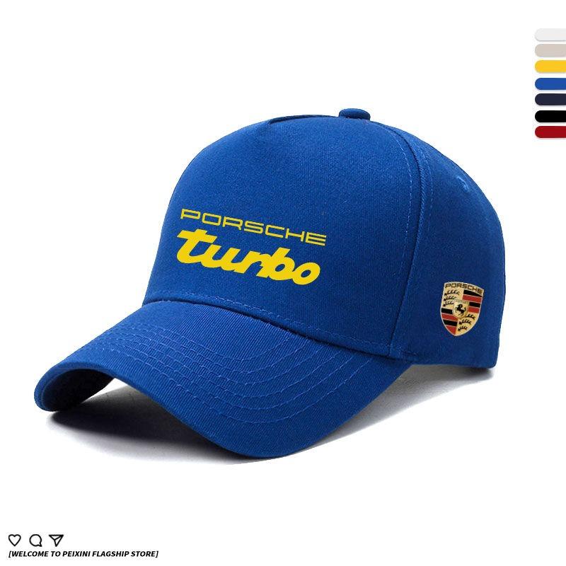 

For Porsche Turbo Macan Prints Emblem Outdoor Summer Sport Running Hat Baseball Caps Adjustable Casual Sunscreen Hat Accessories