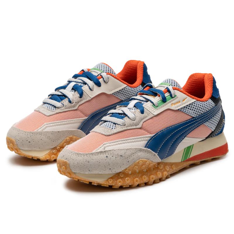 New PUMA Blktop Rider Anti Slip Wear Resistant Low Top Casual Shoes Unisex Orange Blue 398164-01