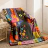 2026 New Arrivals UltraSoft Flannel Cat Pattern Throw Blanket Vibrant Floral & Geometric Design AllSeason Cozy Blanket for Home De