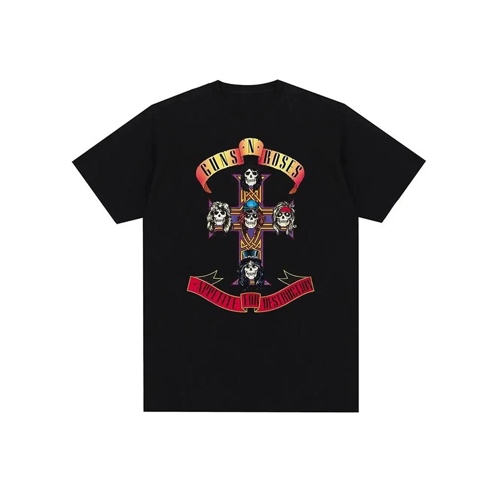

Футболка с графическим принтом Guns N Roses, винтажная уличная одежда, короткий рукав, модная футболка с круглым вырезом, женская и мужская хлопковая футболка M