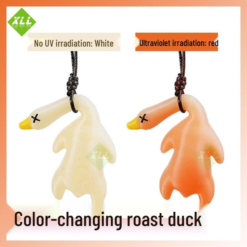 UV Color-Changing Roast Duck Keychain: Creative Car Interior Decoration
