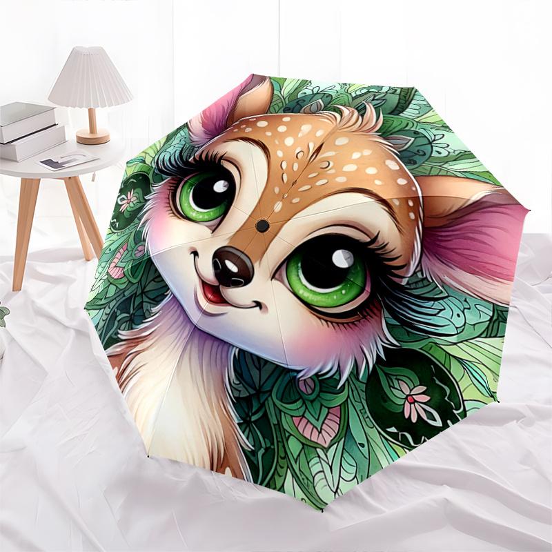 1pc Forest Friends Festival Umbrella, Auto-Open Close Gear with Foldable Design, Perfect for Fans, Travelers, Everyday Use - Ideal Gift!C005
