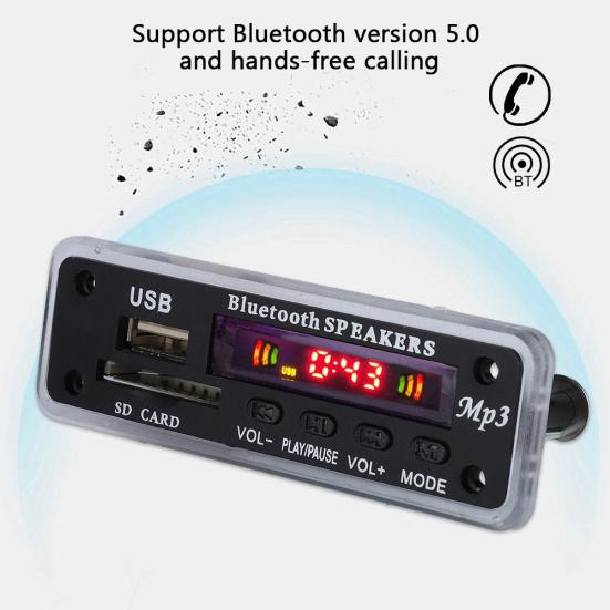 Car Speaker FM Digital Card Radio Security Bluetooth-compatible Wireless MP3 Decoder Module
